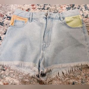 Pacsun multi color denim shorts